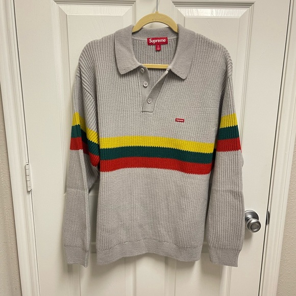 Supreme Other - Supreme Small Box Striped Polo Sweater